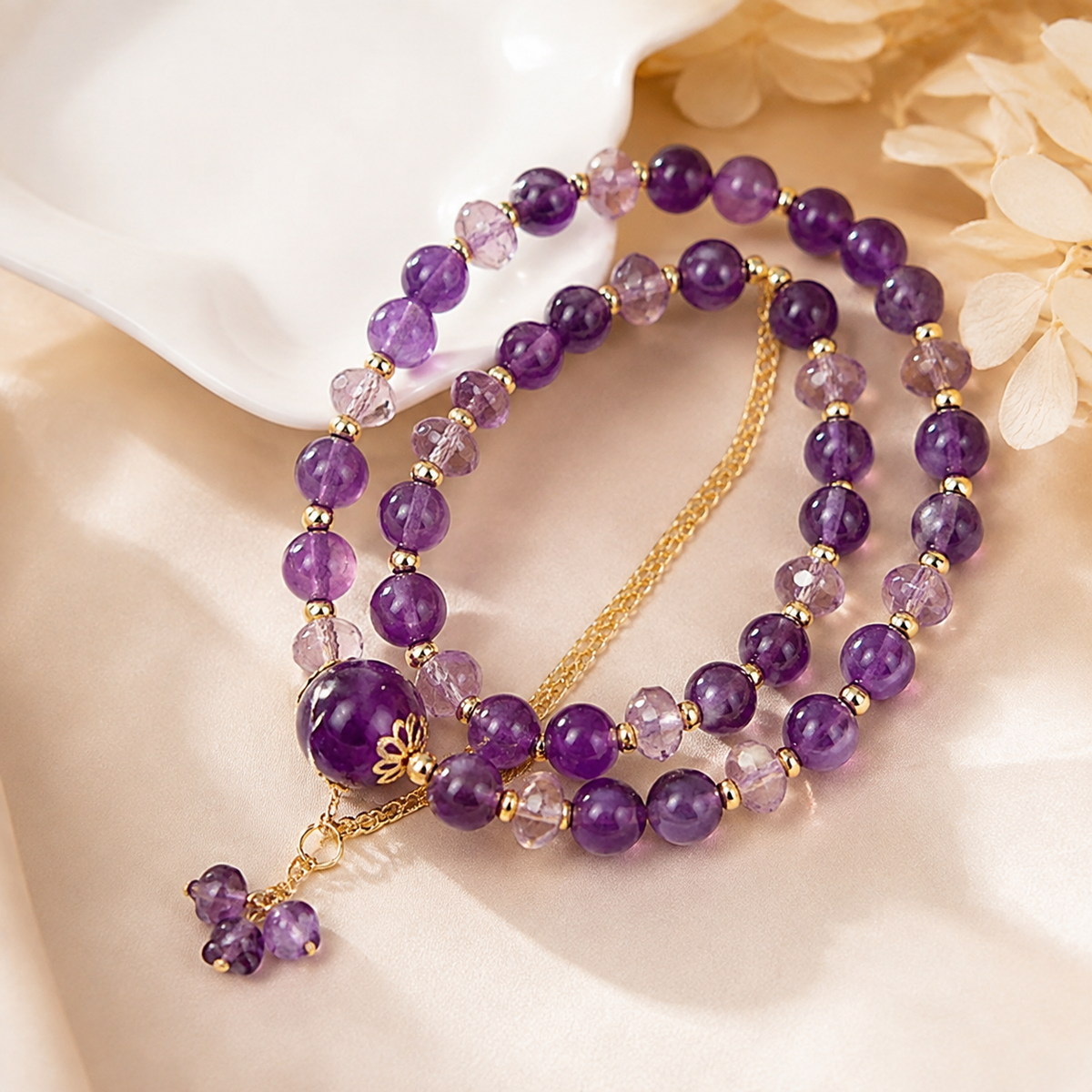 Royal Amethyst Harmony Necklace Bracelet