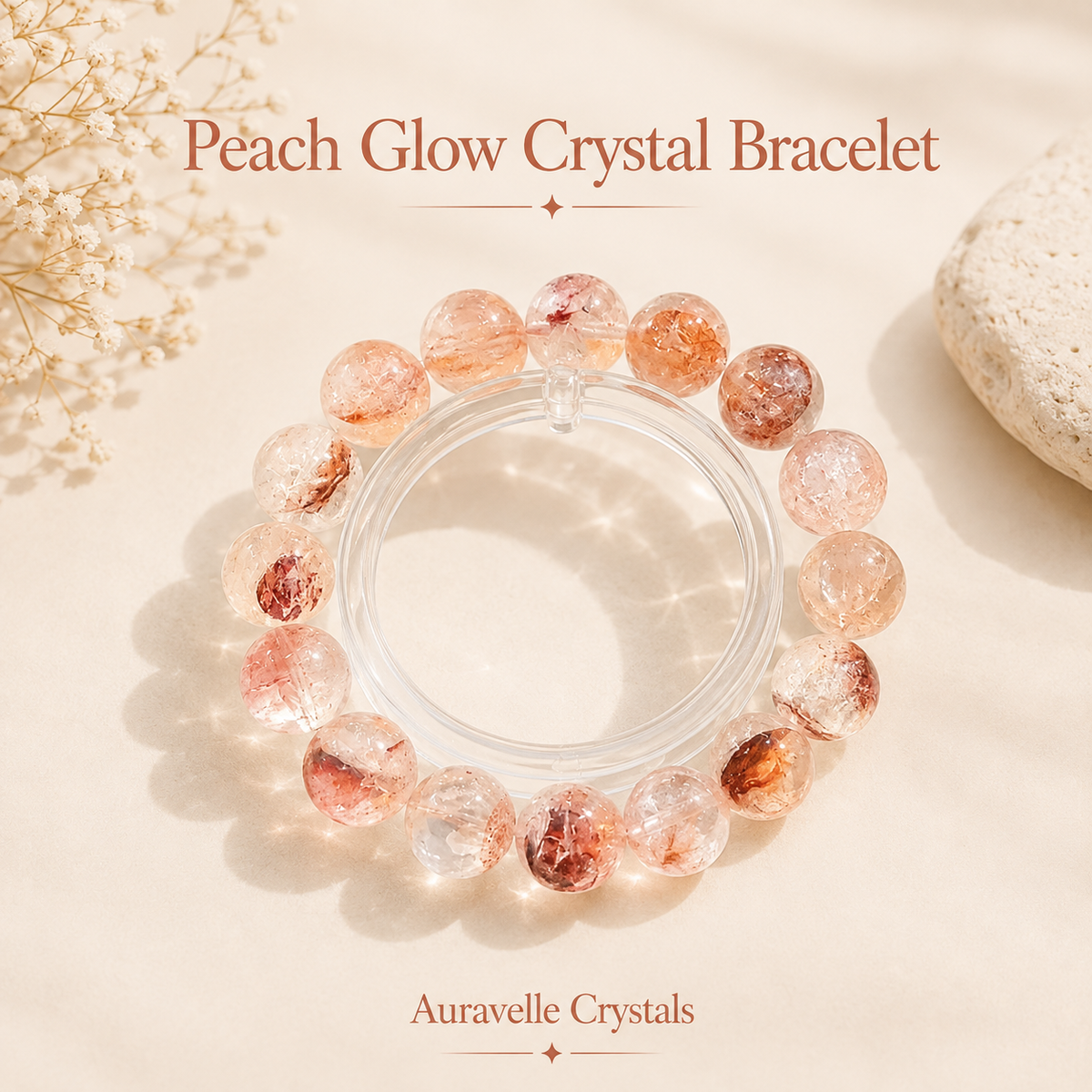 Peach Glow Crystal Bracelet