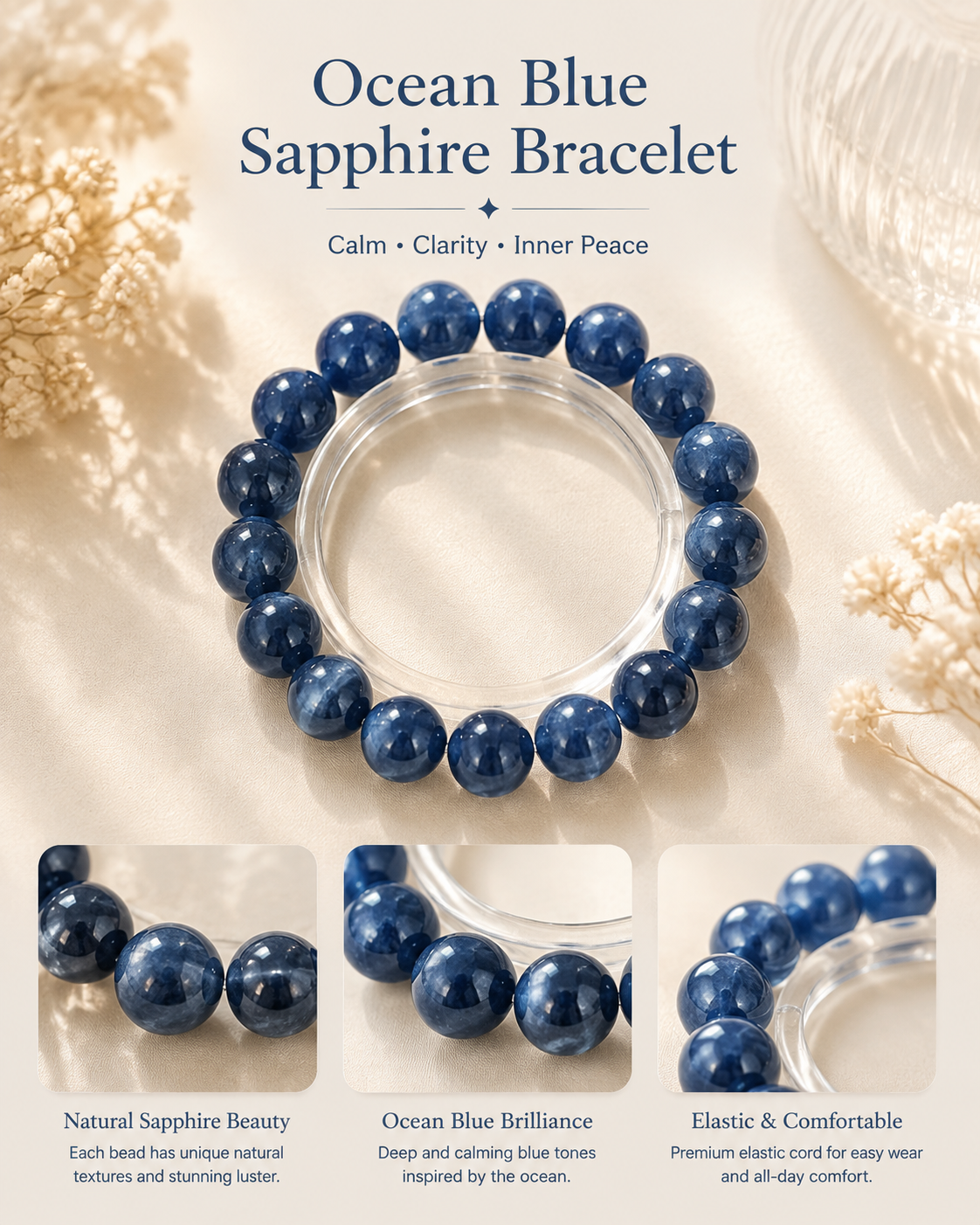 Ocean Blue Sapphire Bracelet