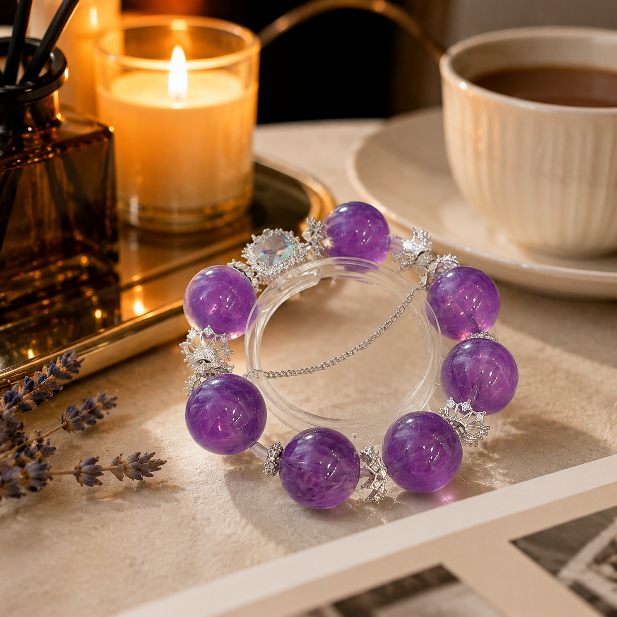 Amethyst Royal Aura Crystal Bracelet