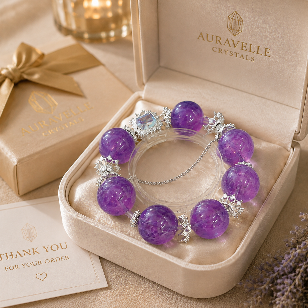 Amethyst Royal Aura Crystal Bracelet