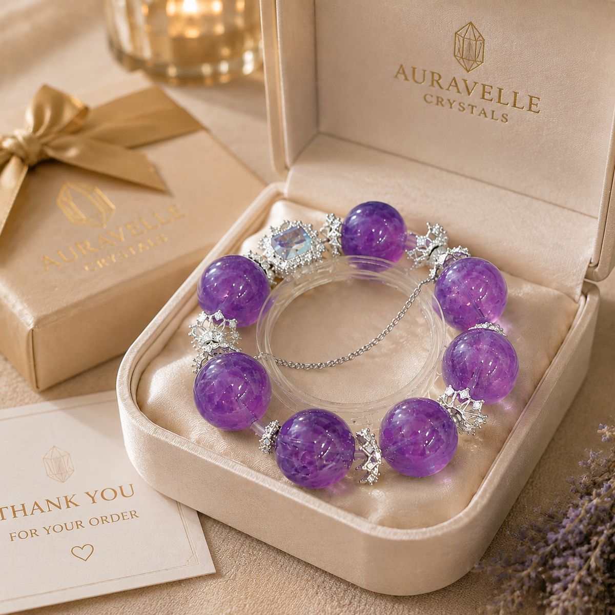 Amethyst Royal Aura Crystal Bracelet