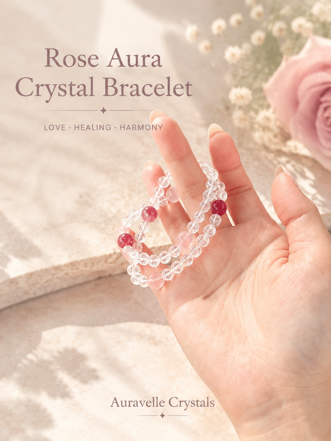 Rose Aura Crystal Bracelet