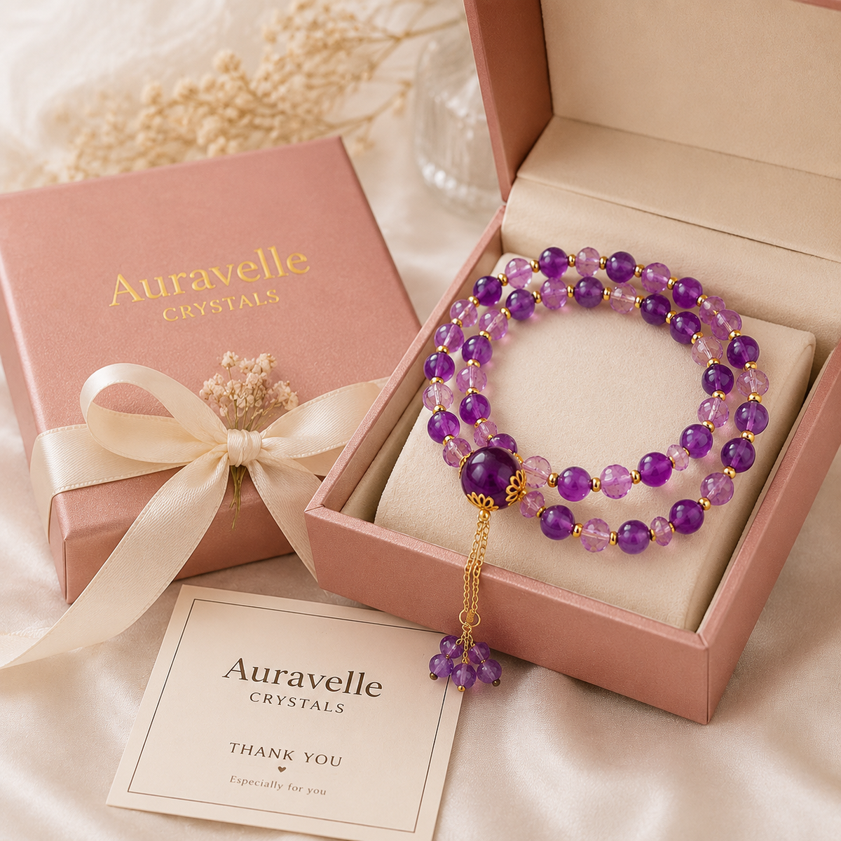 Royal Amethyst Harmony Necklace Bracelet