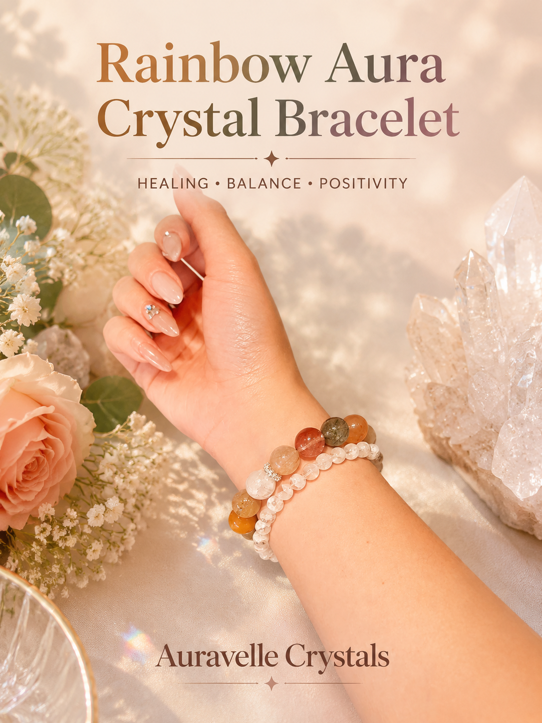 Rainbow Aura Crystal Bracelet