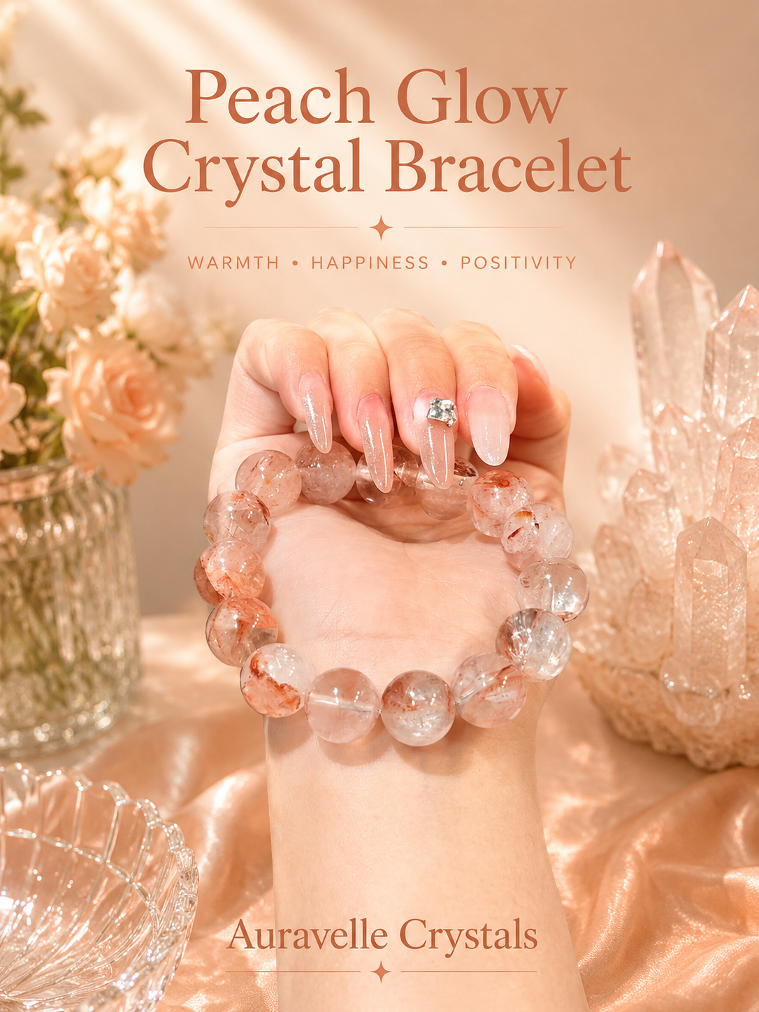 Peach Glow Crystal Bracelet