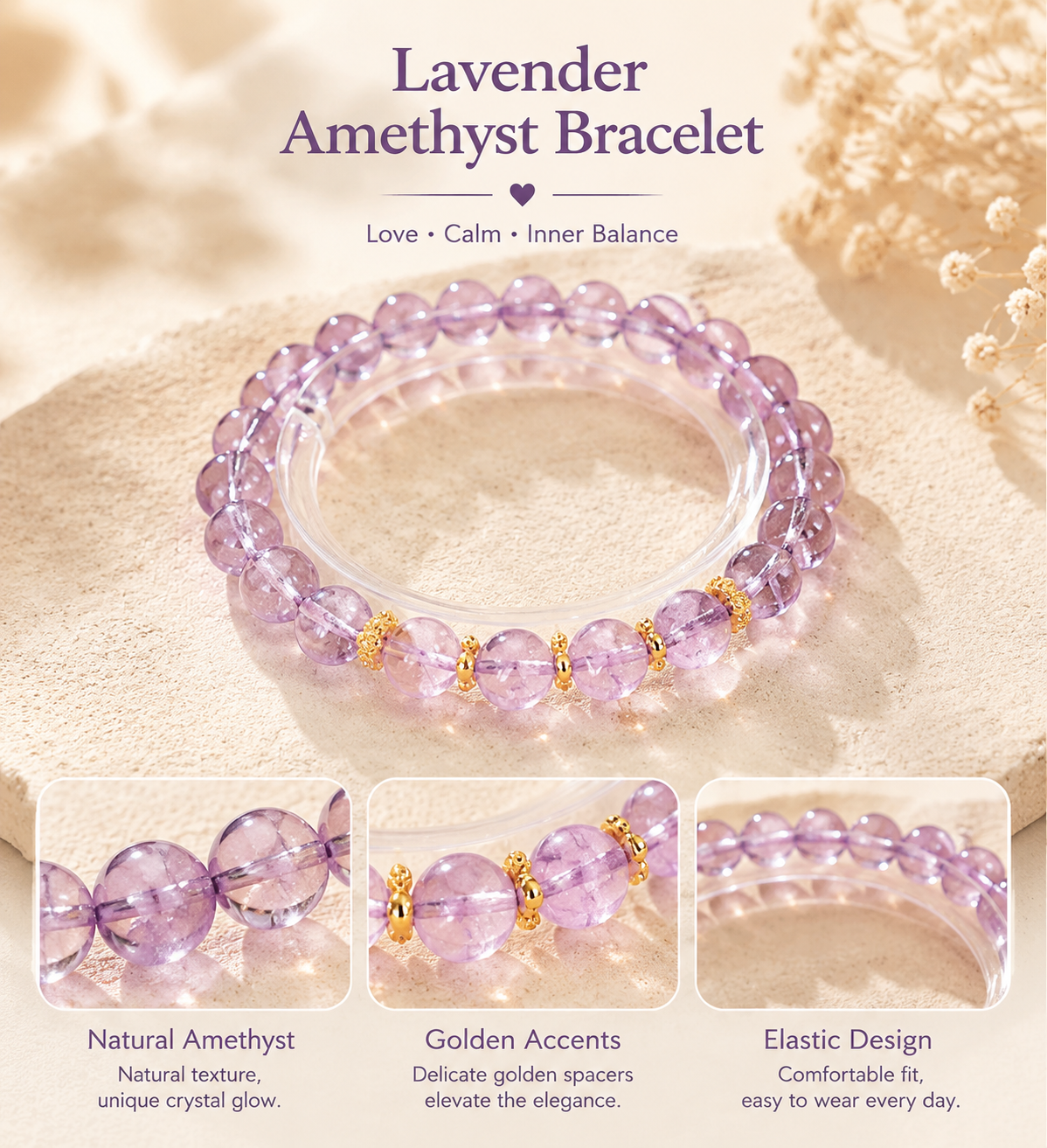 Lavender Amethyst Bracelet
