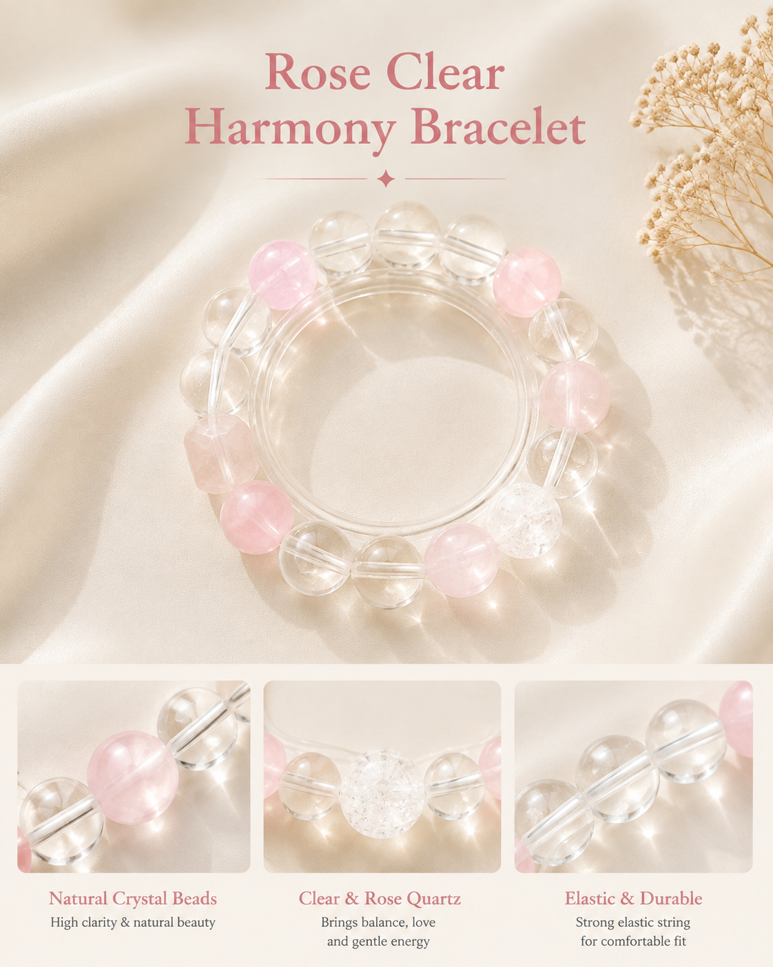 Rose Clear Harmony Bracelet