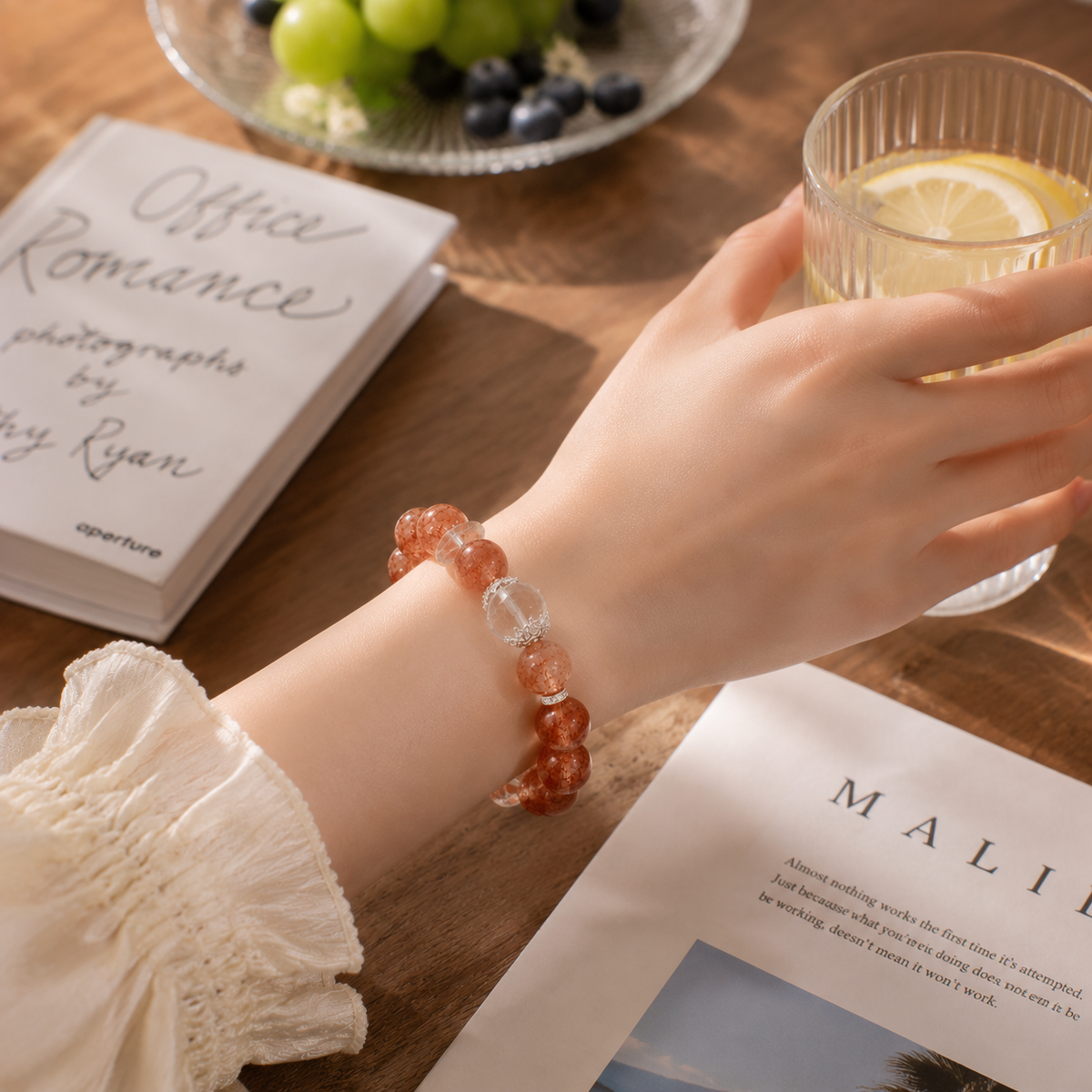 Natural Strawberry Quartz Jewelry for Women