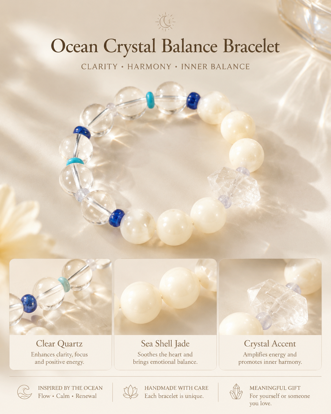 Ocean Crystal Balance Bracelet