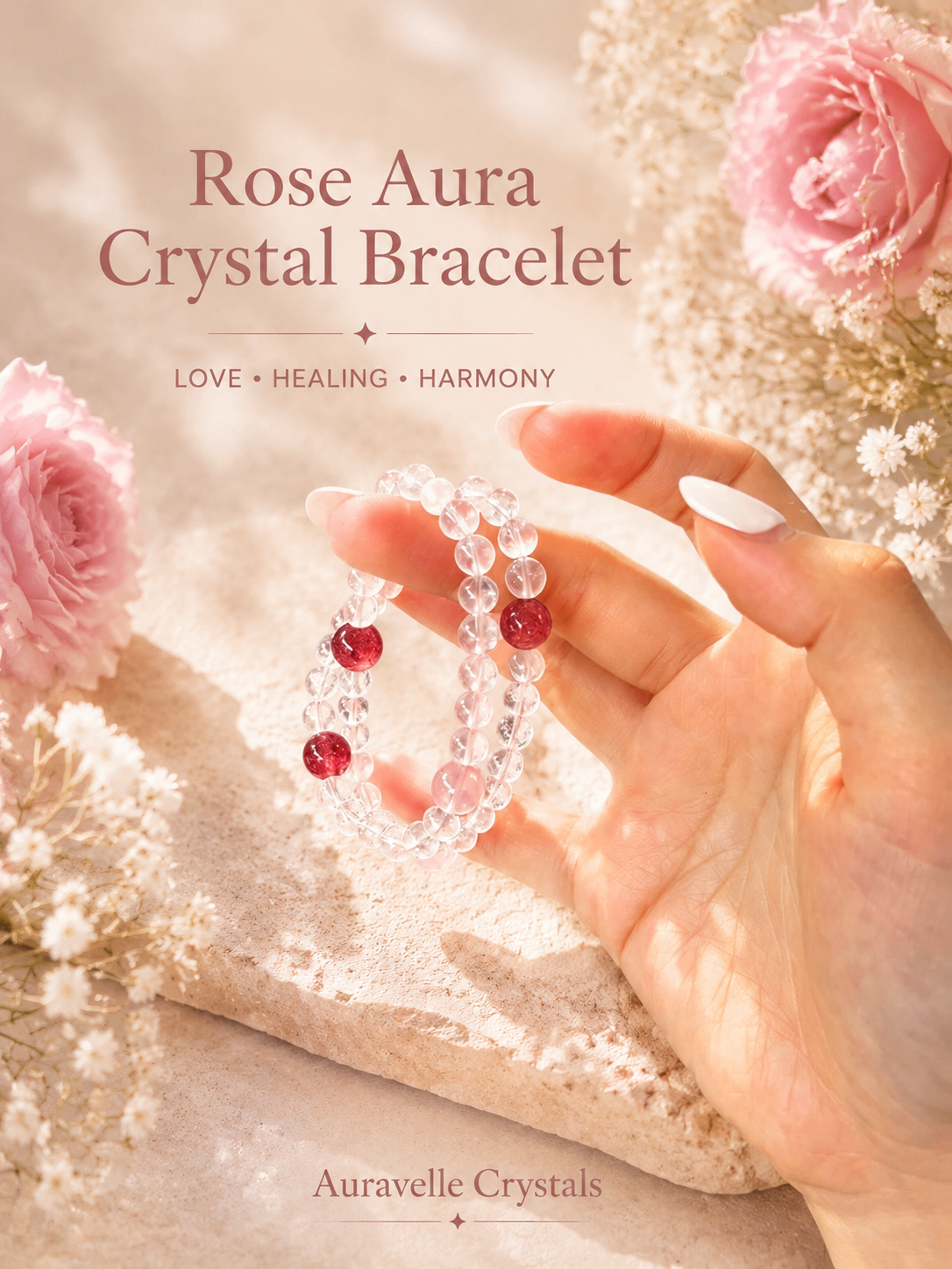 Rose Aura Crystal Bracelet