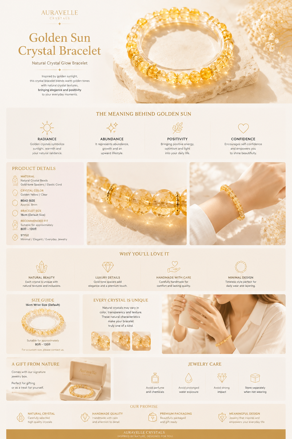 Golden Sun Crystal Bracelet