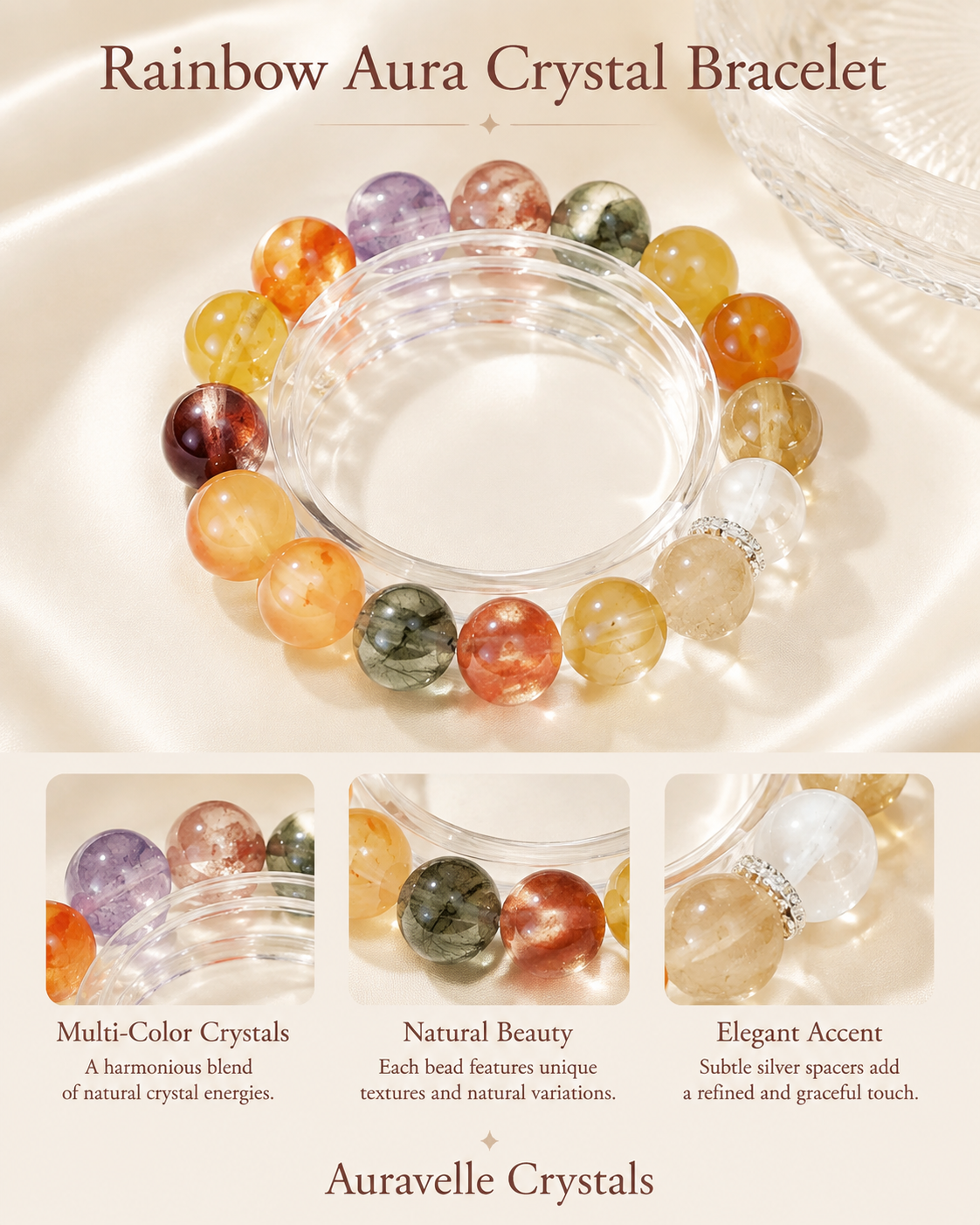 Rainbow Aura Crystal Bracelet