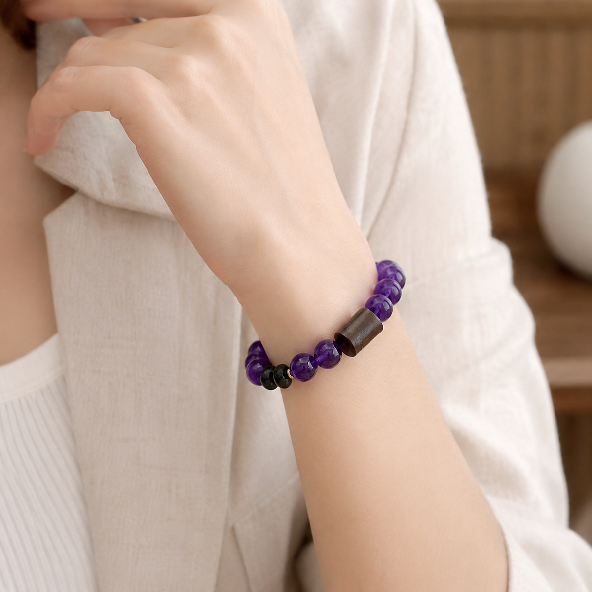 Mystic Amethyst Guardian Crystal Bracelet