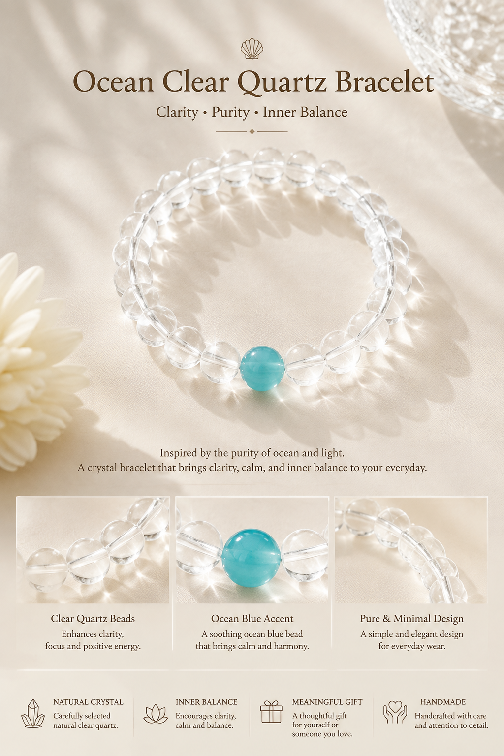 Ocean Clear Quartz Bracelet