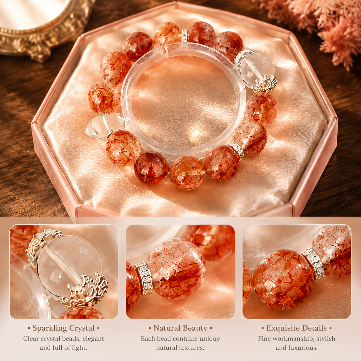Natural Strawberry Quartz Jewelry for Women