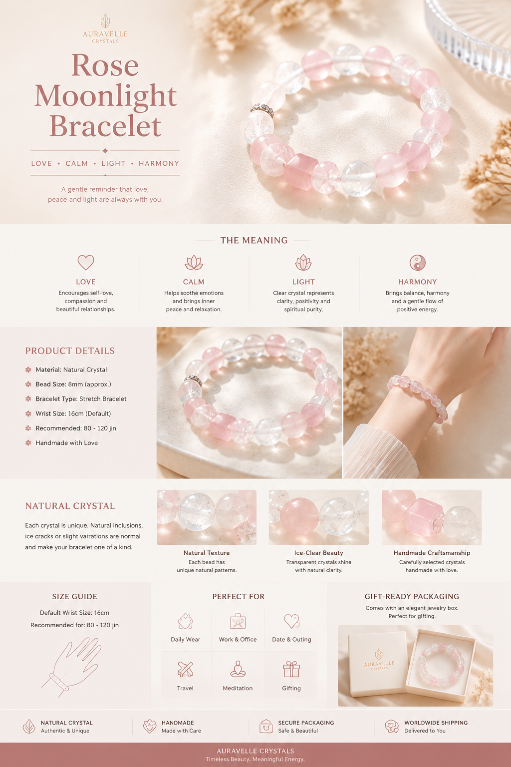 Rose Moonlight Bracelet