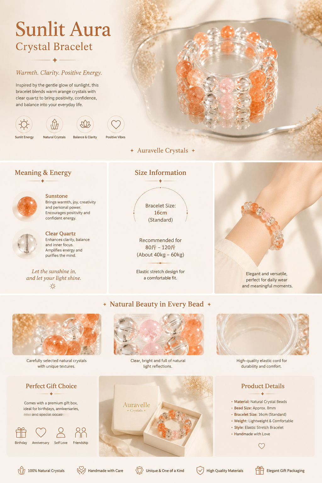 Sunlit Aura Crystal Bracelet