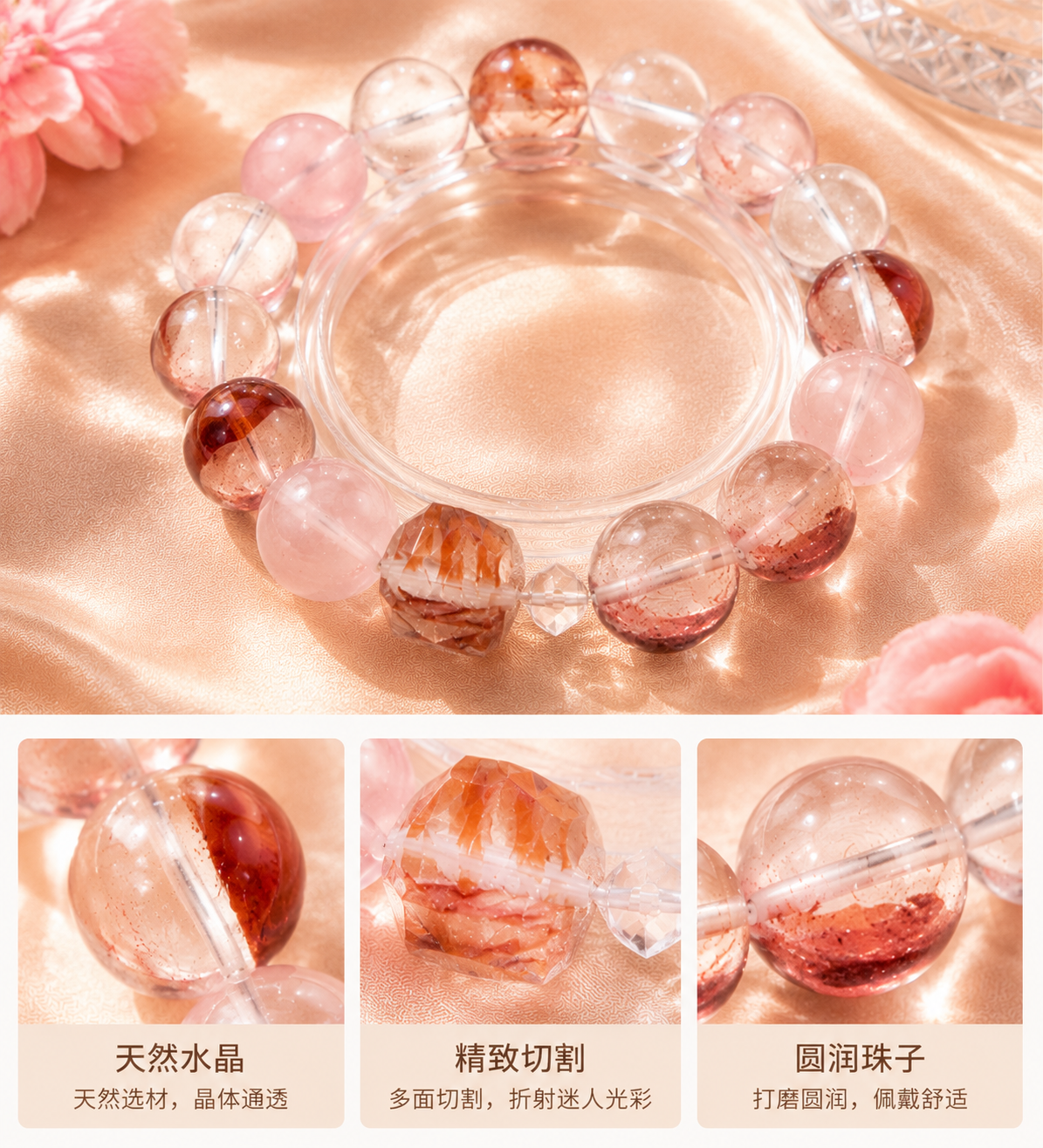 Natural Rose Quartz Gemstone Jewelry for Women
