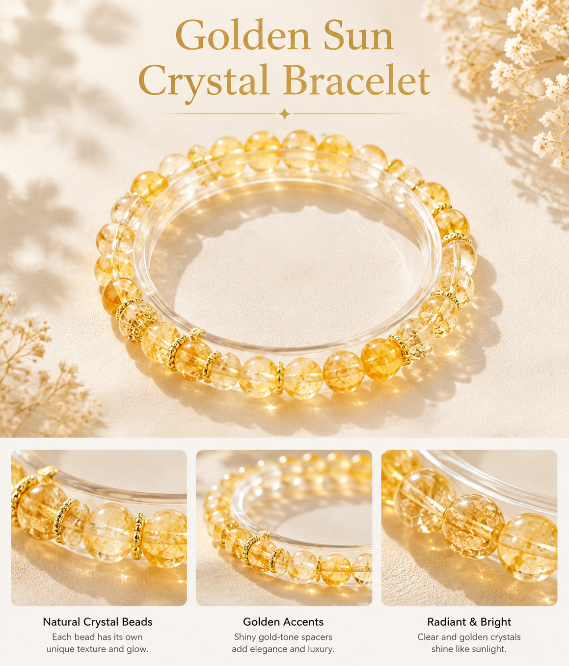 Golden Sun Crystal Bracelet