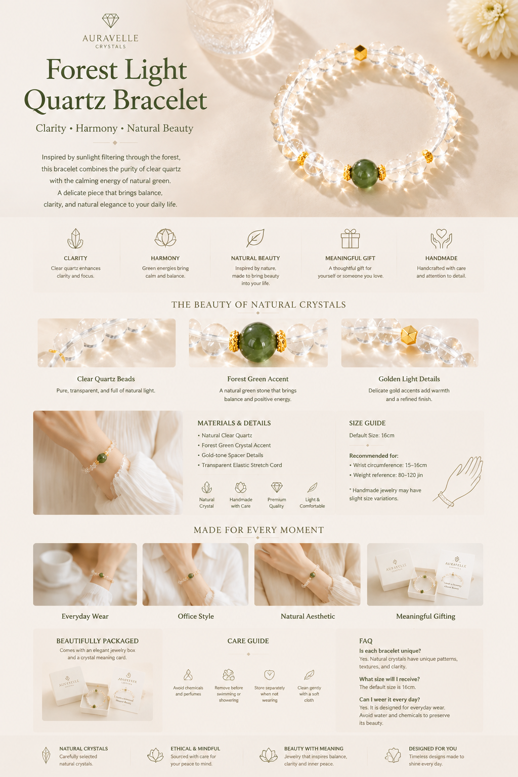 Forest Light Quartz Bracelet