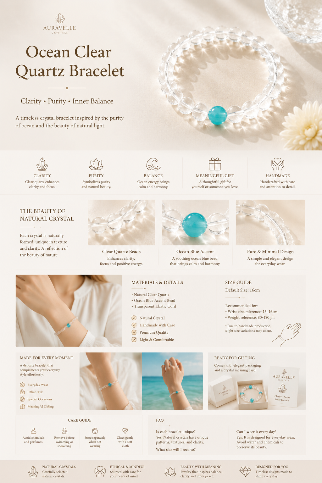 Ocean Clear Quartz Bracelet