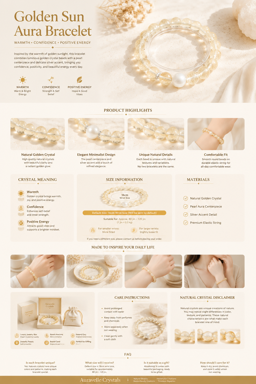 Golden Sun Aura Bracelet