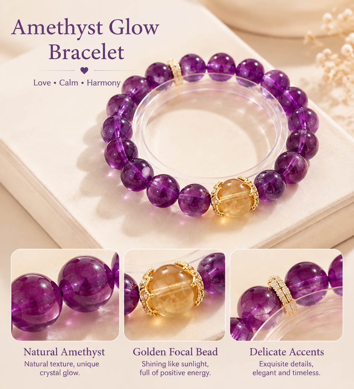 Amethyst Glow Bracelet