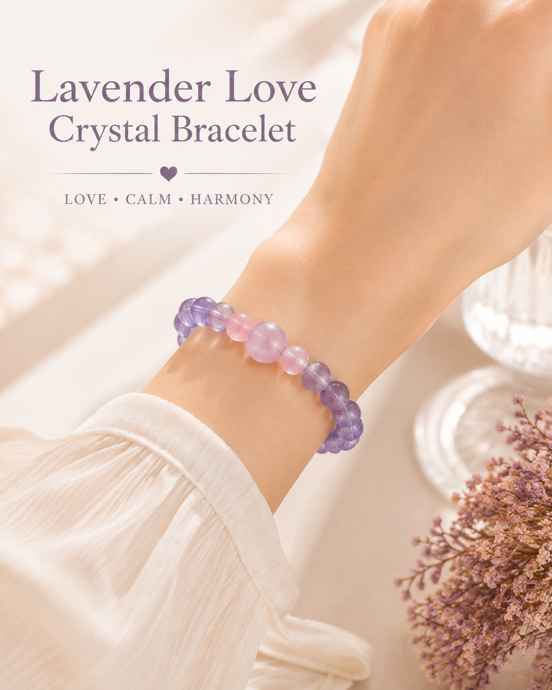 Lavender Love Crystal Bracelet