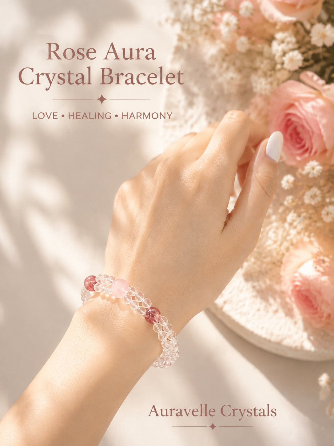 Rose Aura Crystal Bracelet