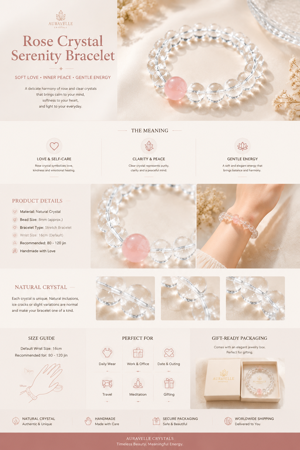 Rose Crystal Serenity Bracelet