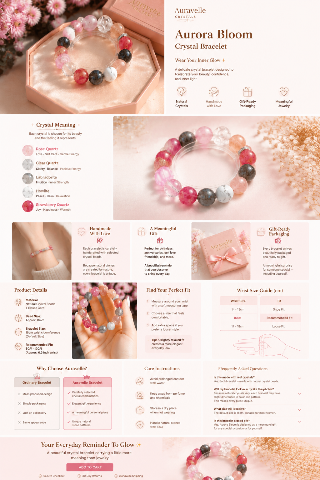 Blush Harmony Crystal Bracelet