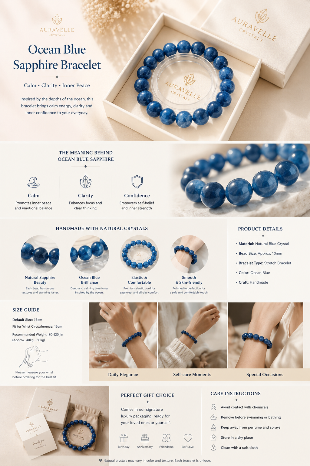 Ocean Blue Sapphire Bracelet