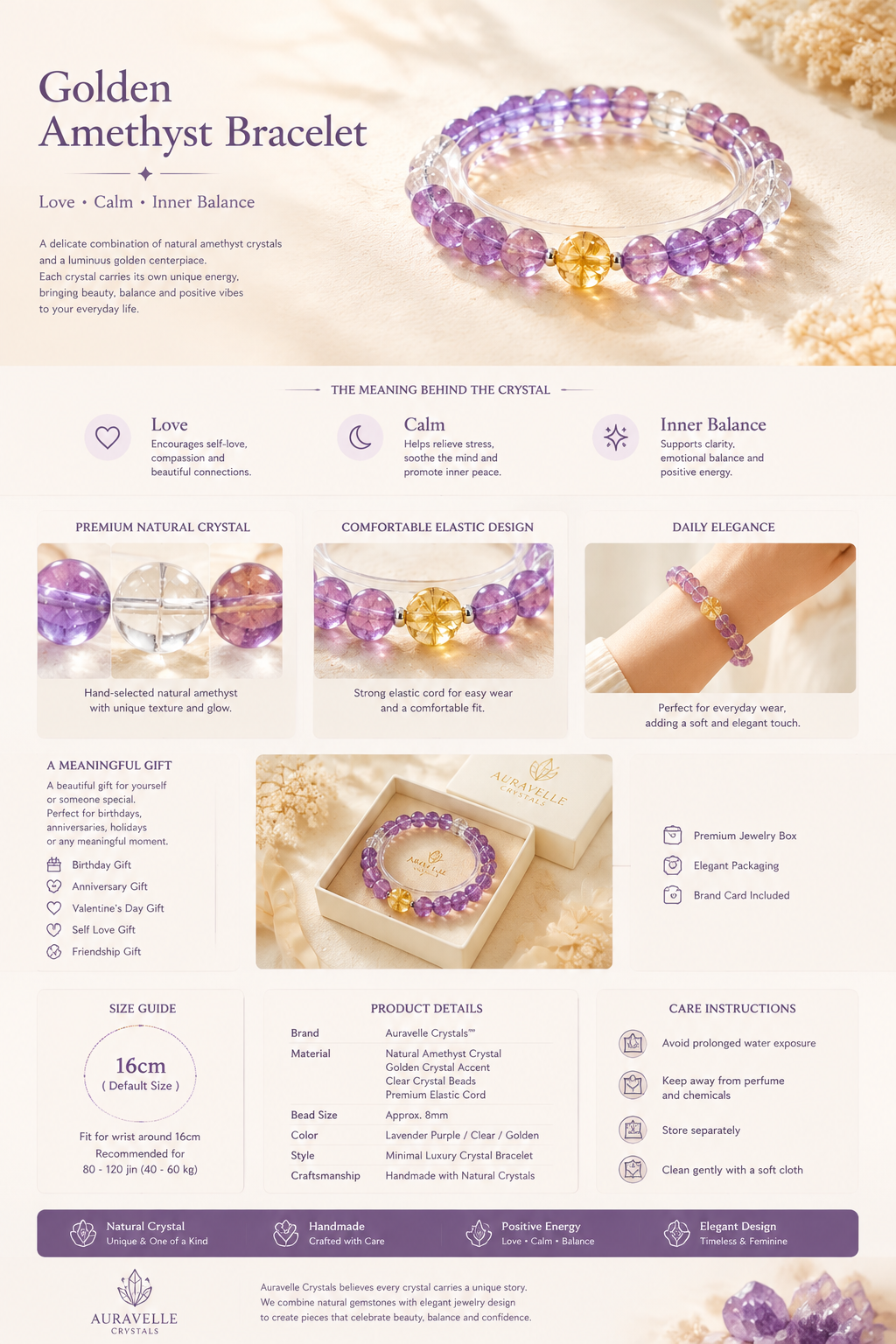 Golden Amethyst Bracelet