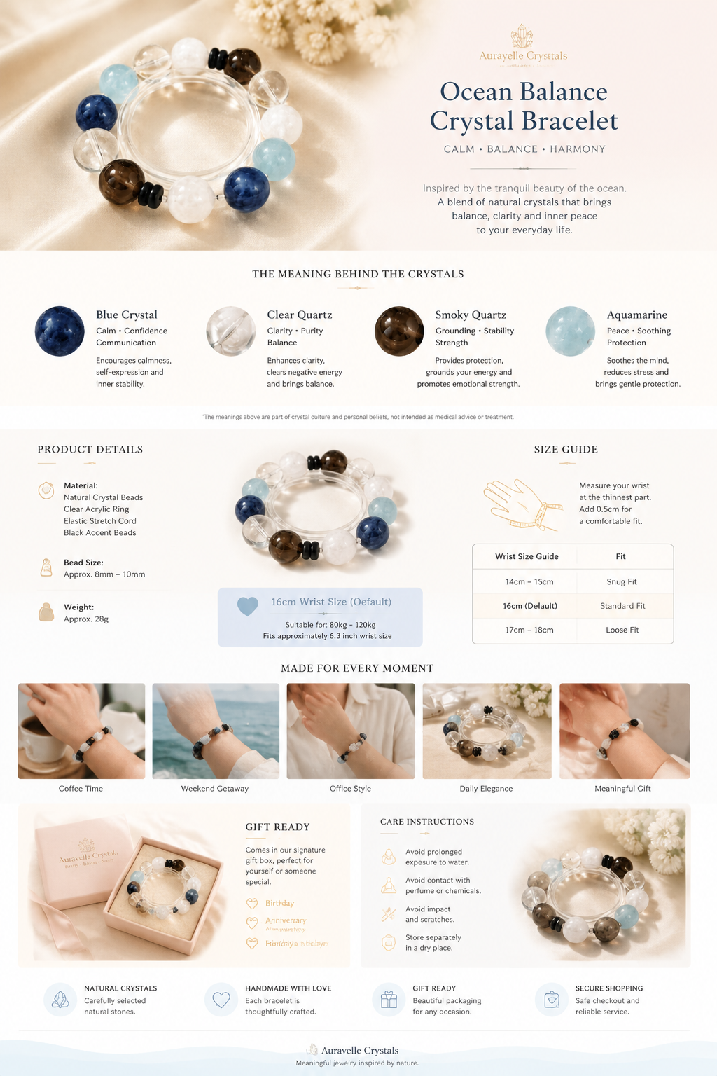 Natural Gemstone Energy Bracelet for Women