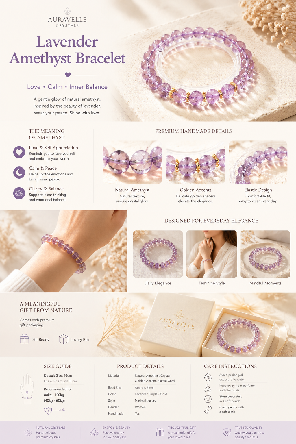 Lavender Amethyst Bracelet