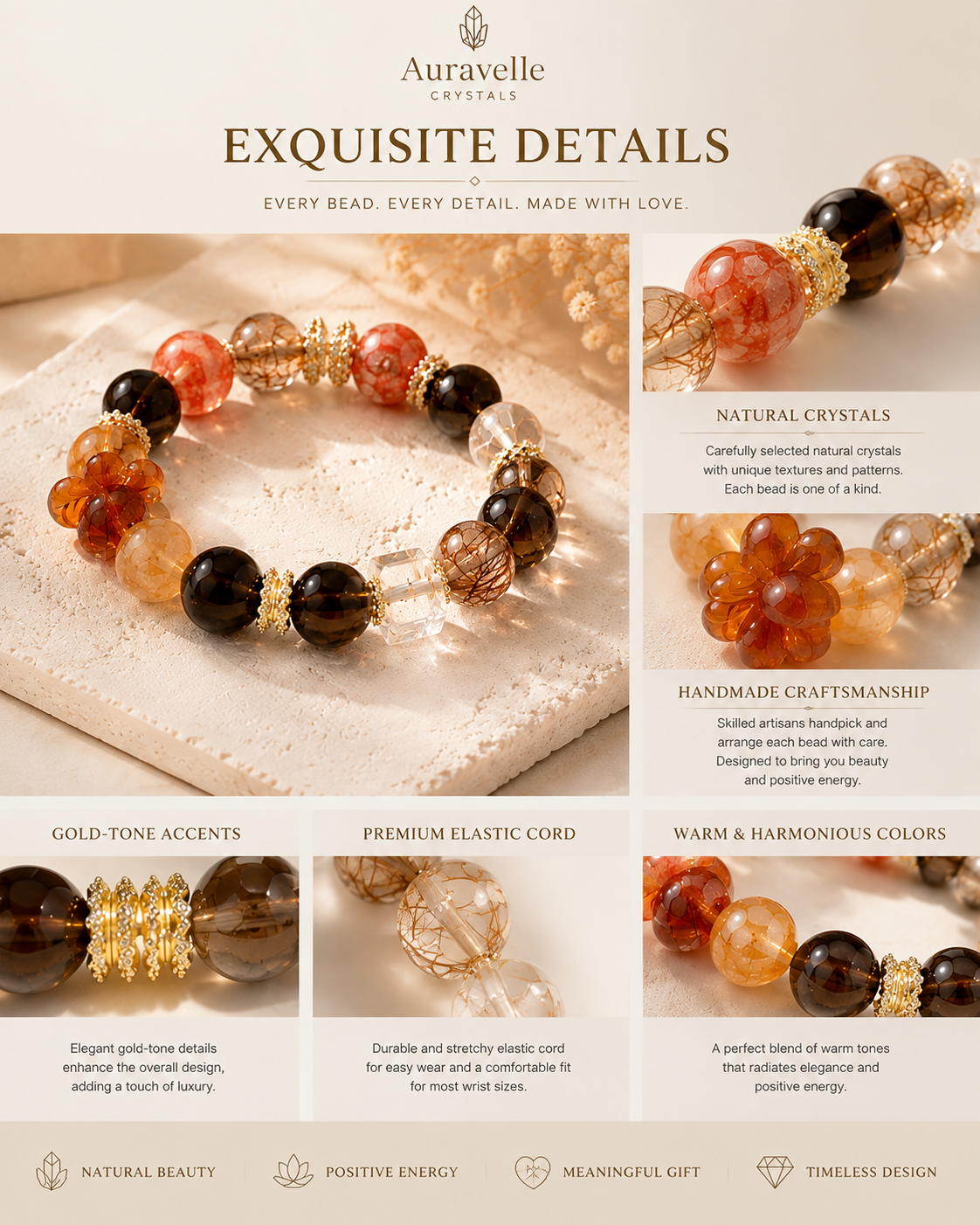 Amber Glow Crystal Bracelet